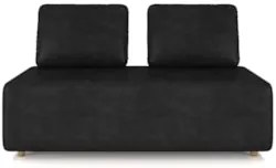 Sofá 2 Lugares 148cm Sala de Estar Rovier Sintético Preto Z32 - Mpozen