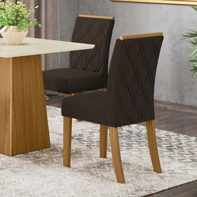 Kit Conjunto 2 Cadeiras Vita Sala de Jantar Nature Marrom