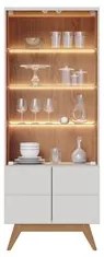 Buffet Cristaleira e Aparador Rebeca com Espelho Adnet 67cm C05 Off Wh