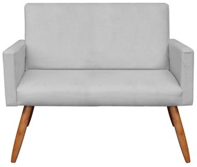 Namoradeira Larissa Suede Cinza Pés Palito de Madeira- D'Rossi