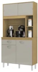 Armário de Cozinha Compacta 90cm Parisi Z46 Damasco/Off White - Mpozen