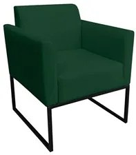Poltrona Decorativa Base Industrial Preto Maressa S23 Suede Verde - Ib