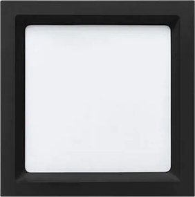 Plafon Led Embutir Quadrado Preto 17W 120 3000K Deep