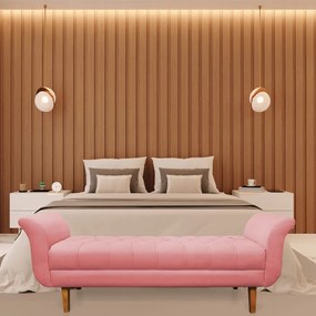 Recamier Olinda Suede 160 cm Pés Chanfrado Castanhos - D'Rossi - Rose