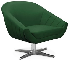 Kit 01 Namoradeira 02 Lugares e 02 Poltronas Giratória Giovana Suede Base Cromada - D'Rossi - Verde