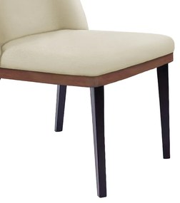 Cadeira de Jantar Bahia Suede Pés Chanfrado Tabaco C05 - D'Rossi - Bege