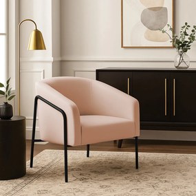 Poltrona Sala Industrial Alta Preto Stella Veludo D03 - D'Rossi - Rose