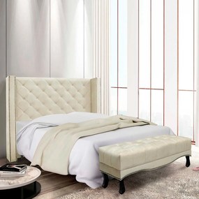 Kit Cabeceira e Recamier Egito SPZ 195cm Veludo - ADJ Decor