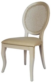 Cadeira Delicate com Palha de Empilhar - Fendi Nouveau - Tecido Facto Pérola Kleiner