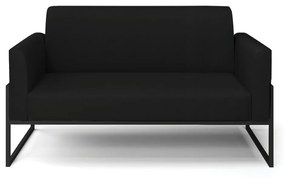 Sofá Namoradeira Base Industrial Alta Preto Marisa Linho D03 - D'Rossi - A79 Preto