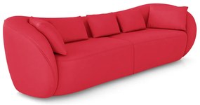 Sofá Bipartido Sala de Estar Diamond 252cm com Almofadas Soltas Veludo Vermelho G52 - Gran Belo