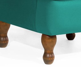 Conjunto 2 Poltrona Vovó Lucy Decorativa Luxo Suede Azul Tiffany