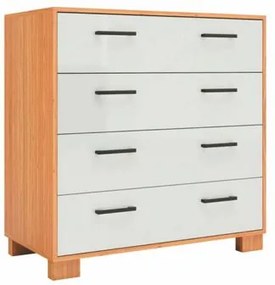 Gaveteiro Cômoda 4 Gavetas em MDF W344 Freijó Off White 90 cm Dalla Costa