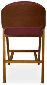 Banqueta Suellen Compose Couríssimo Whisky / Bordô