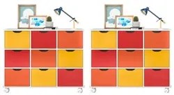 Kit 2 Nichos Organizadores 9 Gavetas com Rodízios Toys Q01 Branco/Colo