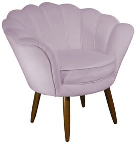 Poltrona Decorativa Pétala Pés Palito Veludo Rosê - Sheep Estofados