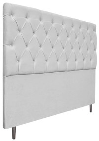 Cabeceira Estofada Liverpool 195 cm King Size Suede Branco - ADJ Decor