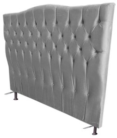 Cabeceira Cama Box Solteiro 90cm Capitonê Sofia Suede Cinza - Sheep Estofados - Cinza
