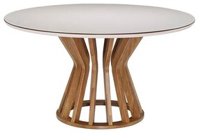 Mesa de Jantar Redonda com Vidro 140 cm Fabas - DT 55227