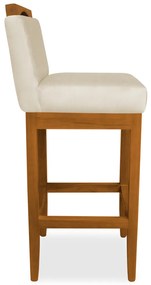 Banqueta Decorativa Elis Veludo Bege