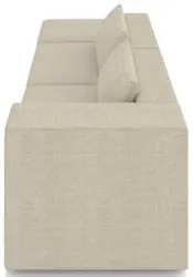 Sofá 5 Lugares 343cm Com Puff Esquerdo Fay Linho Bege Z55 - Mpozenato