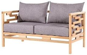 Sofa 02 Lugares Grecia Grafite Base Natural - 72524 Sun House