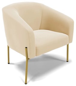 Sofá Namoradeira e Poltrona Pé de Ferro Dourado Stella Suede D03 - D'Rossi - Bege