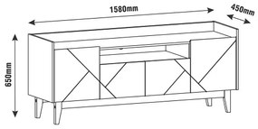 Rack Adria 1.60 Branco/Noce - Casa D Móveis
