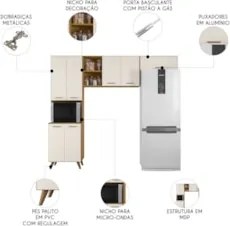 Armário de Cozinha Amélia Freijó UV/Off Acetinado Z44       - Mpozenat