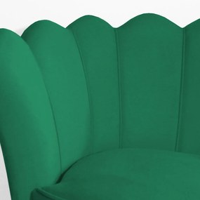Poltrona Decorativa Dália Pés Palito Veludo Verde