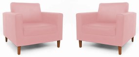 Conjunto 2 Poltrona Decorativa Gabriela Courino Rosa