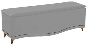 Calçadeira Estofada Yasmim 195 cm King Size Corano Cinza - ADJ Decor
