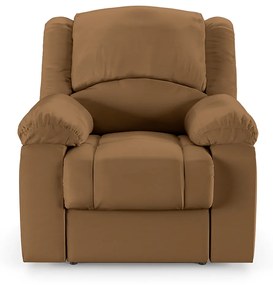 Poltrona do Papai Reclinável Sala de Cinema Madrid Power Touch Massagem USB PU Caramelo  G23
