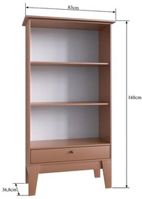 Buffet Cristaleira Retro Com 3 Prateleiras 1 Porta - Ceramic