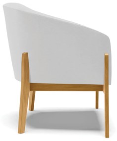 Poltrona Decorativa Base de Madeira Stella Linho Cinza D03 - D'Rossi