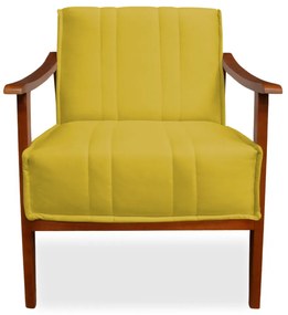 Poltrona Decorativa Vincenzza Veludo Amarelo