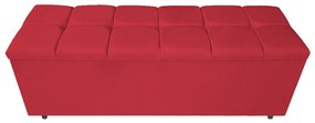 Calçadeira Estofada Manchester 195 cm King Size Suede Vermelho - ADJ Decor