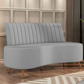 Sofá 2 Lugares Living 160cm Pé Palito Maraú Veludo K01 - D'Rossi - Cinza