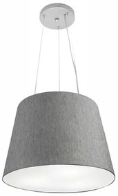 Lustre Pendente Cone Md-4152 Cúpula em Tecido 30/40x30cm Rustico Cinza - Bivolt