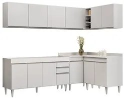 Armário de Cozinha Modulado de Canto 6 Peças CP31 Balcão sem Tampo Bra