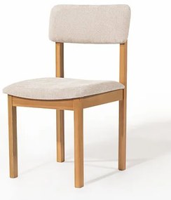 Cadeira Luna Encosto e Assento Bege Base Verniz Mel - 78486 Sun House