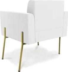 Poltrona Para Sala Pé Metal Dourado Kit 2 Ana Bouclé Off - Ibiza