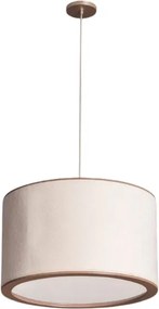 Pendente Redondo Tecido Boucle Natural 53Cm Apollo