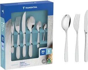Faqueiro Tramontina Cosmos Aço Inox com Facas para Churrasco 30 Peças