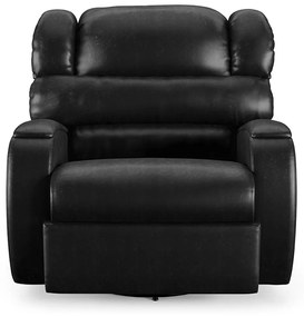 Poltrona do Papai Sala de Cinema Reclinável Kylie Glider Manual Giratória USB PU Preto Brilho G23