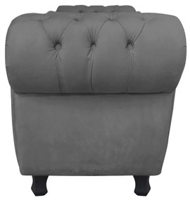 Recamier com Baú Grécia Namoradeira Calçadeira Suede Grafite - D'Rossi