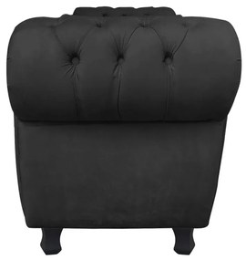 Recamier com Baú Grécia 195 cm Namoradeira Calçadeira Suede Preto D'Rossi