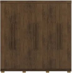 Guarda Roupa Casal 218cm 6 Portas Elegance Imbuia Rústico   - Vila Ric
