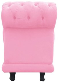 Kit 02 Recamier Barcelona Namoradeira Calçadeira Suede Rosa Bebê - D'Rossi