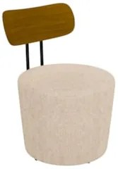 Poltrona Decorativa para Sala de Estar Redonda 53cm Le Moon Z32 Linho